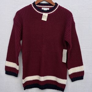 Jamie Scott Chunky Knit Pullover Sweater Women’s Size Small Burgundy VTG